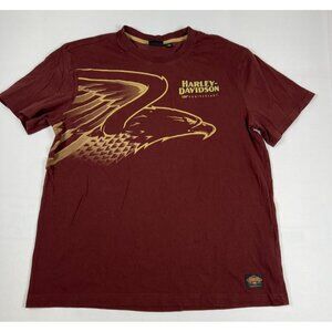 Harley-Davidson Men Large Maroon 120th Anniversary Eagle Graphic T-Shirt